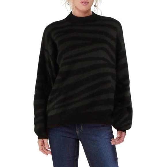 Aqua‎ 100% Cashmere Animal Print Zebra Sweater - Picture 1 of 6